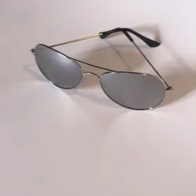 #001 silver unisex aviator sunglasses