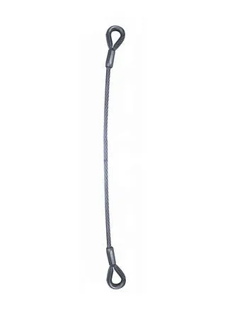 1/2" Single Leg Wire Rope Sling Thimble Eye & Eye - 5000 lbs WLL