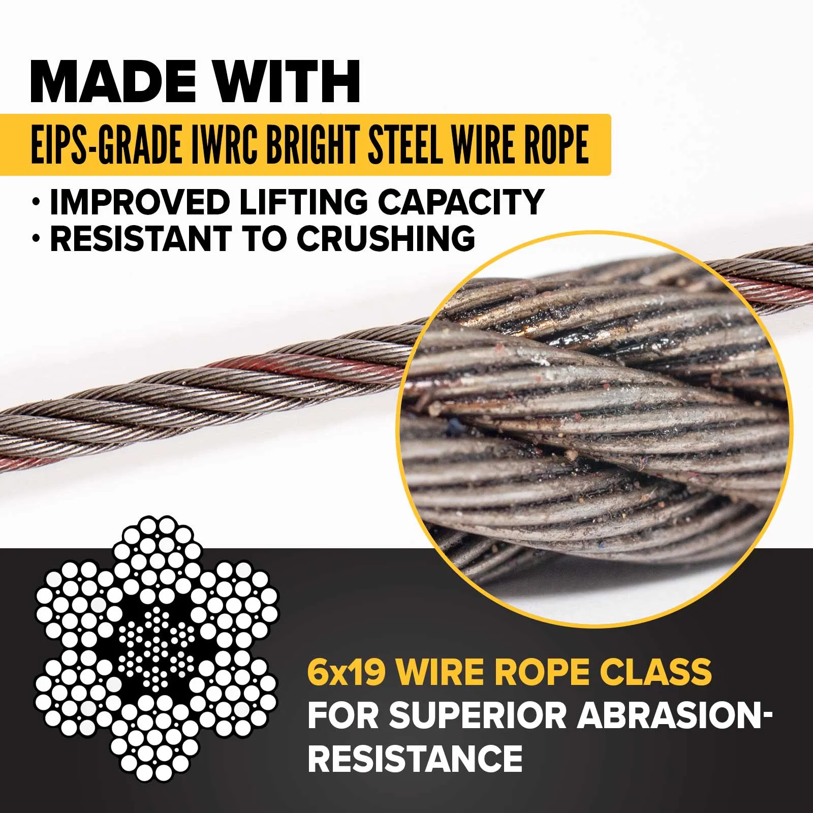 1/4" x 10' Thimble Eye Wire Rope Sling