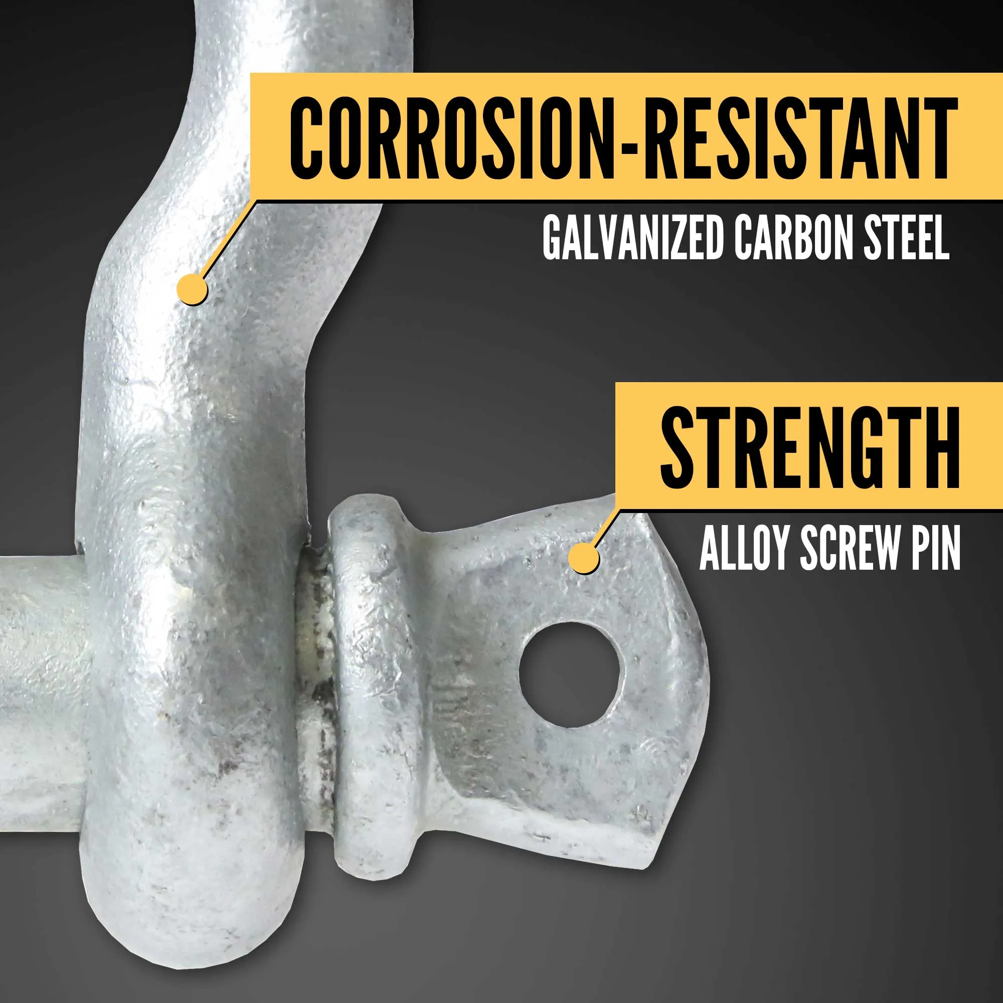 3/4" Galvanized Screw Pin Anchor Shackle - 4.75 Ton