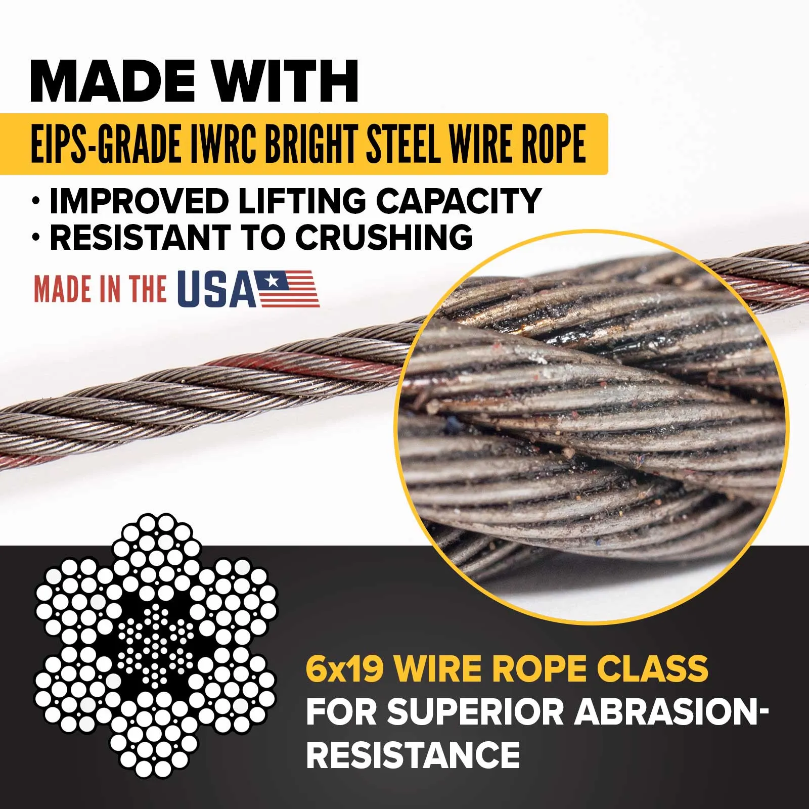 3/4" x 12' Standard Eye Wire Rope Sling | Domestic