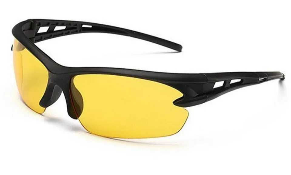 Black Yellow UV Protected Sports Sunglasses
