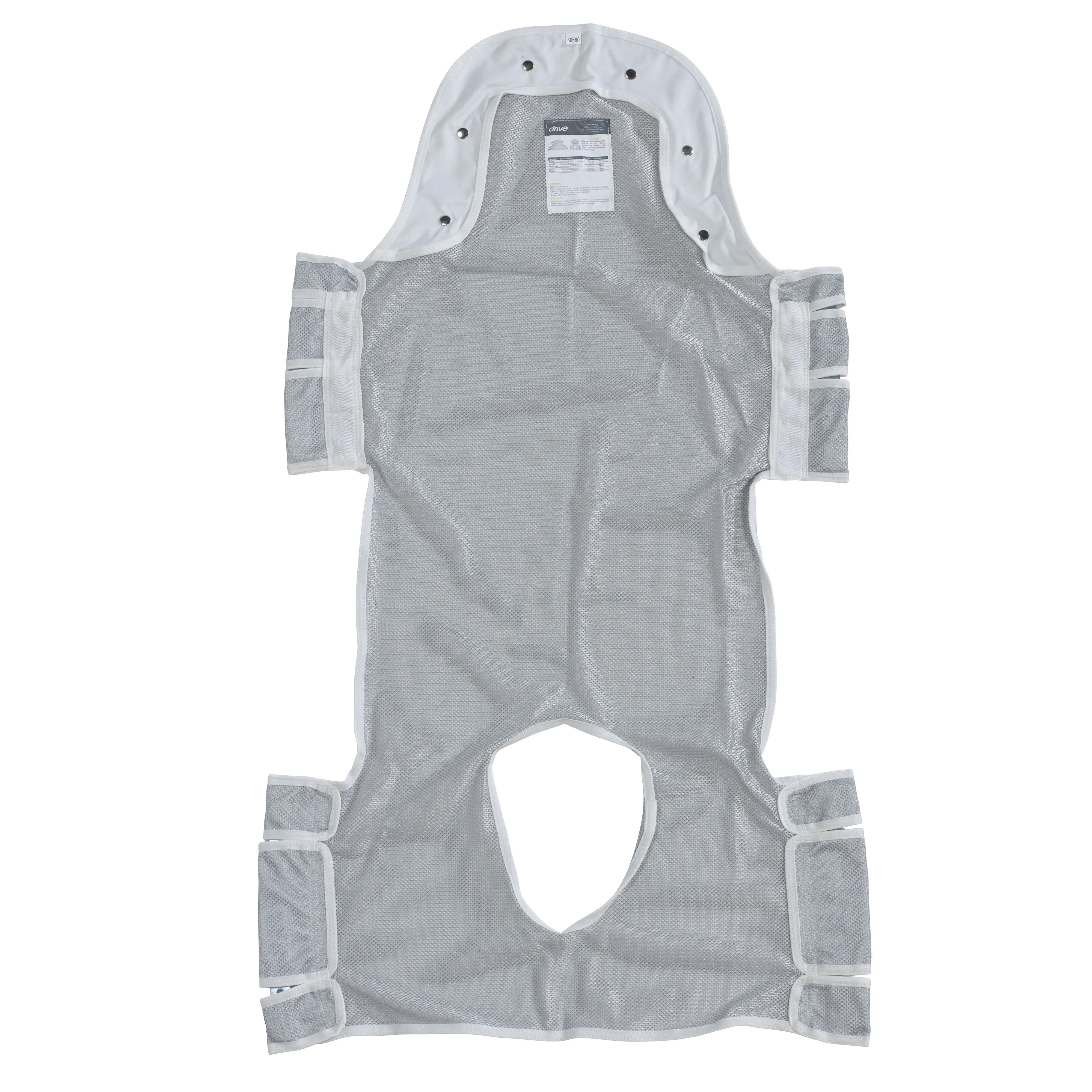 Drive Medical 13233d Patient Lift Sling with Head Support and Commode Opening, 53" x 30"