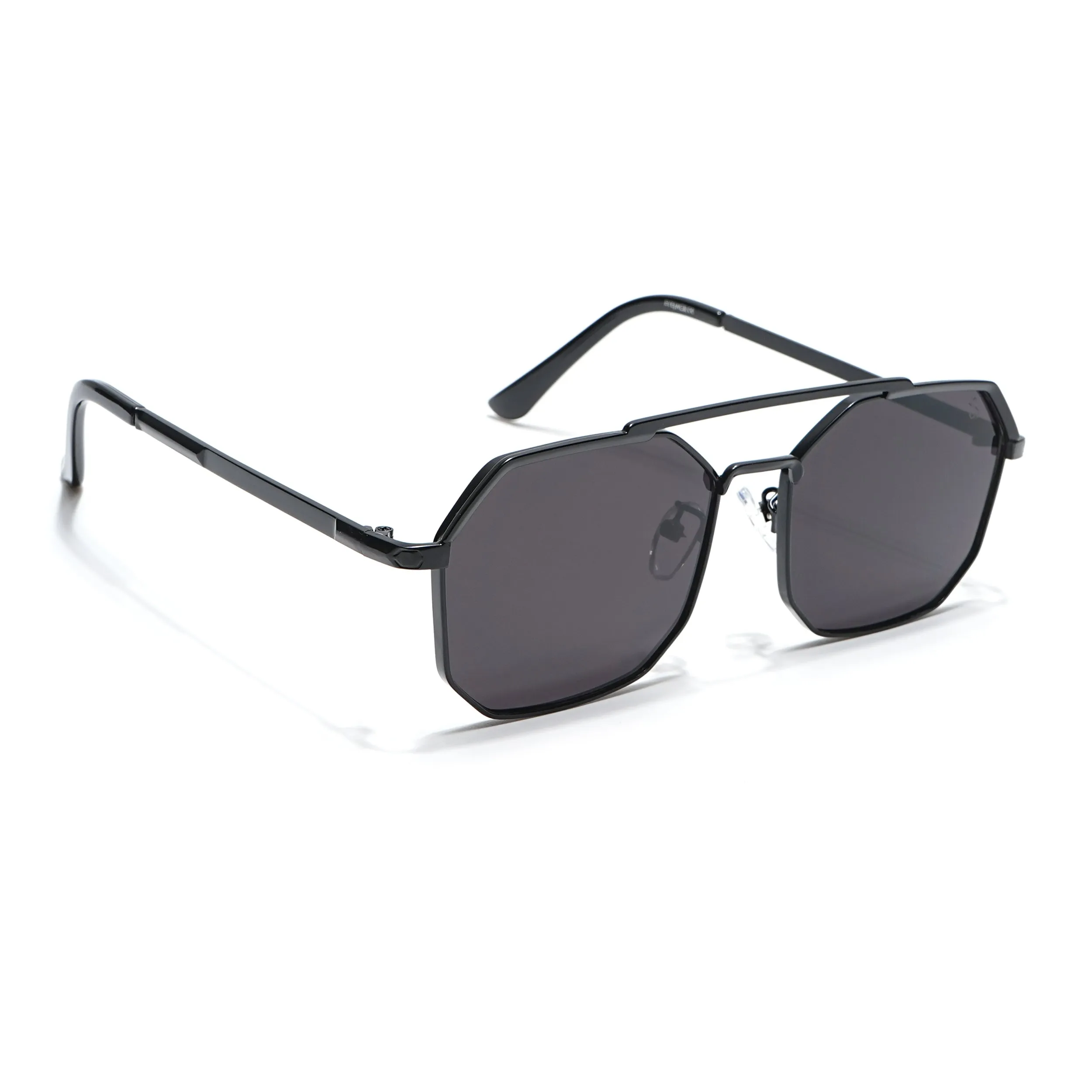 Eyejack Black Square Sunglasses for Men & Women (B80776CL882)