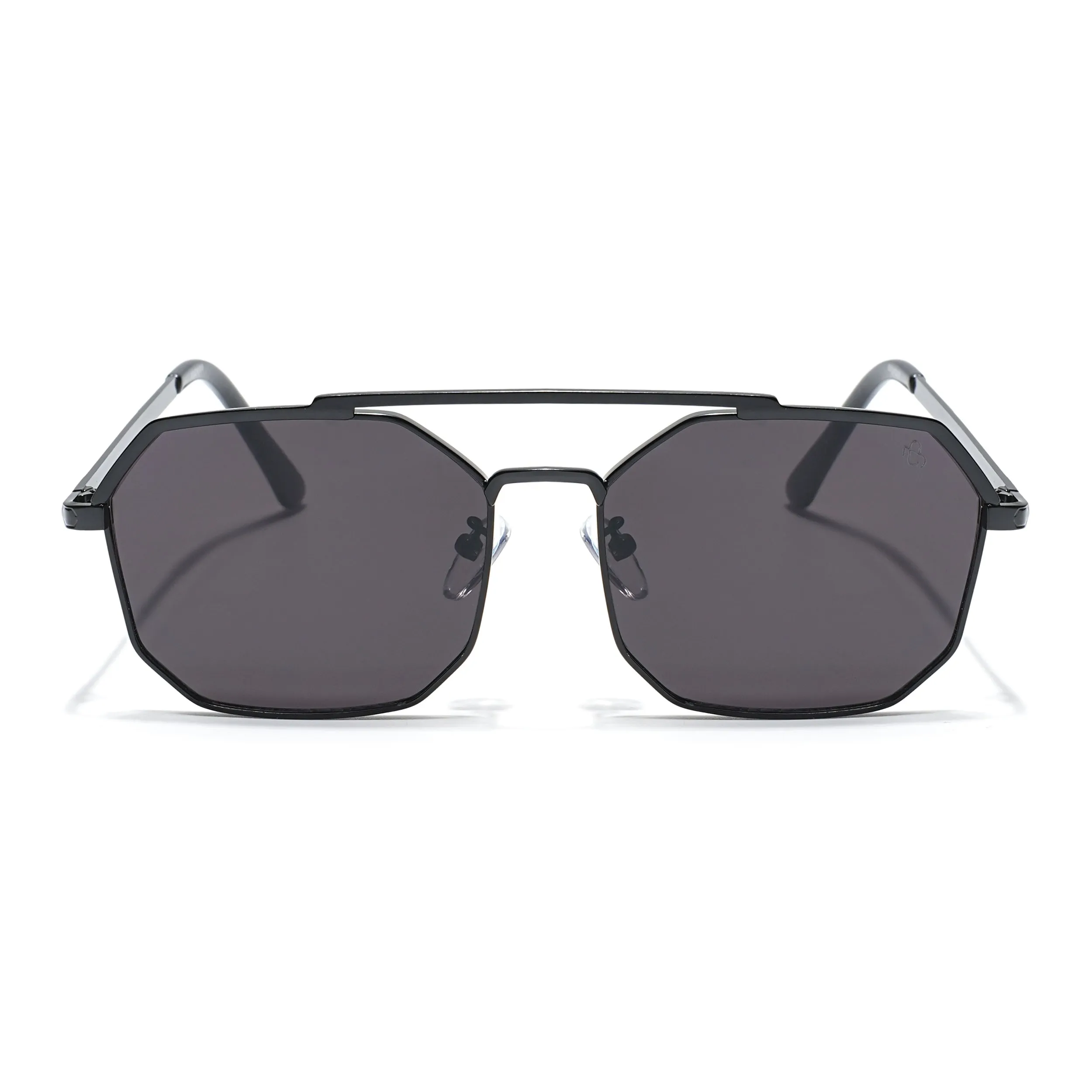 Eyejack Black Square Sunglasses for Men & Women (B80776CL882)
