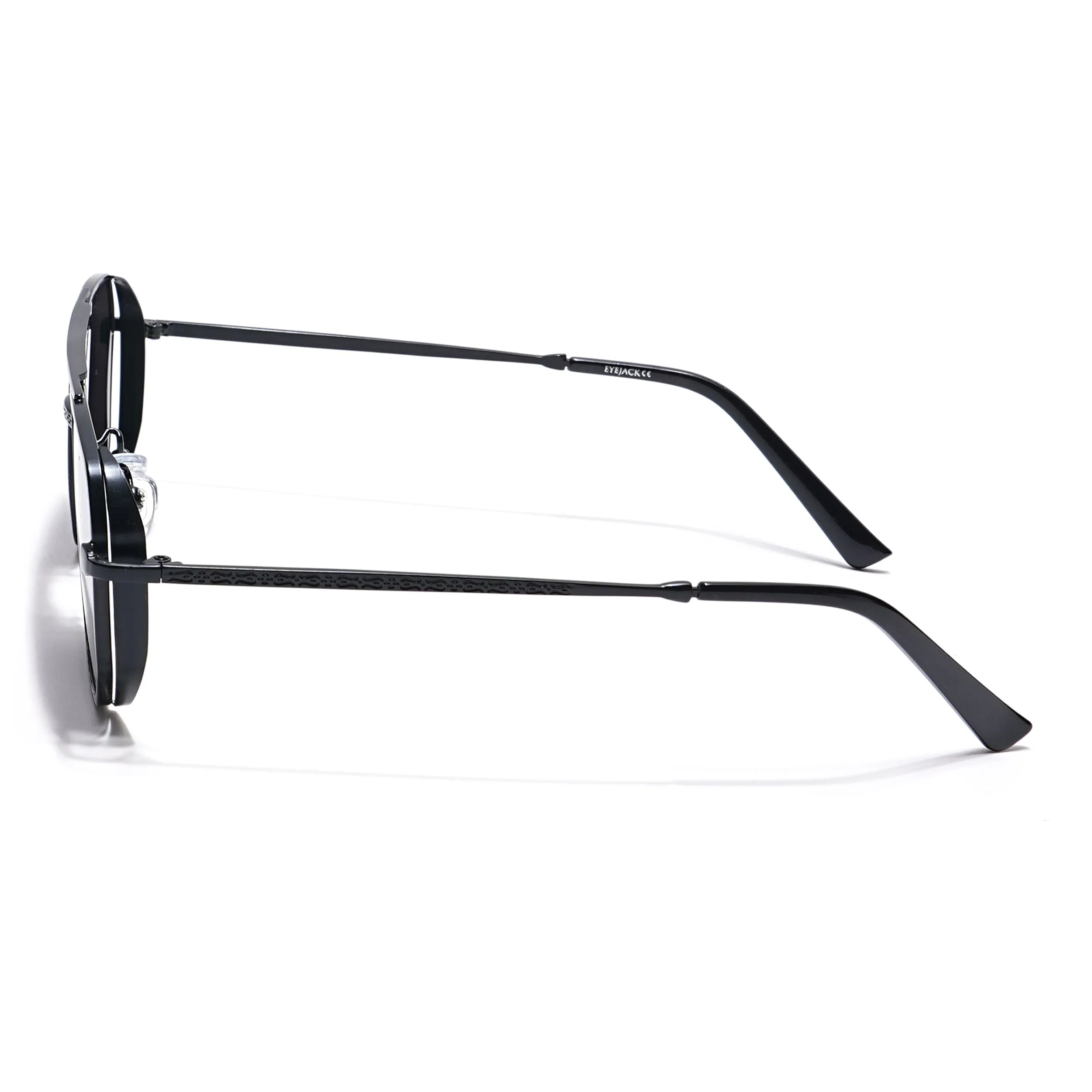 Eyejack Black Square Sunglasses for Men & Women (B8528CL879)