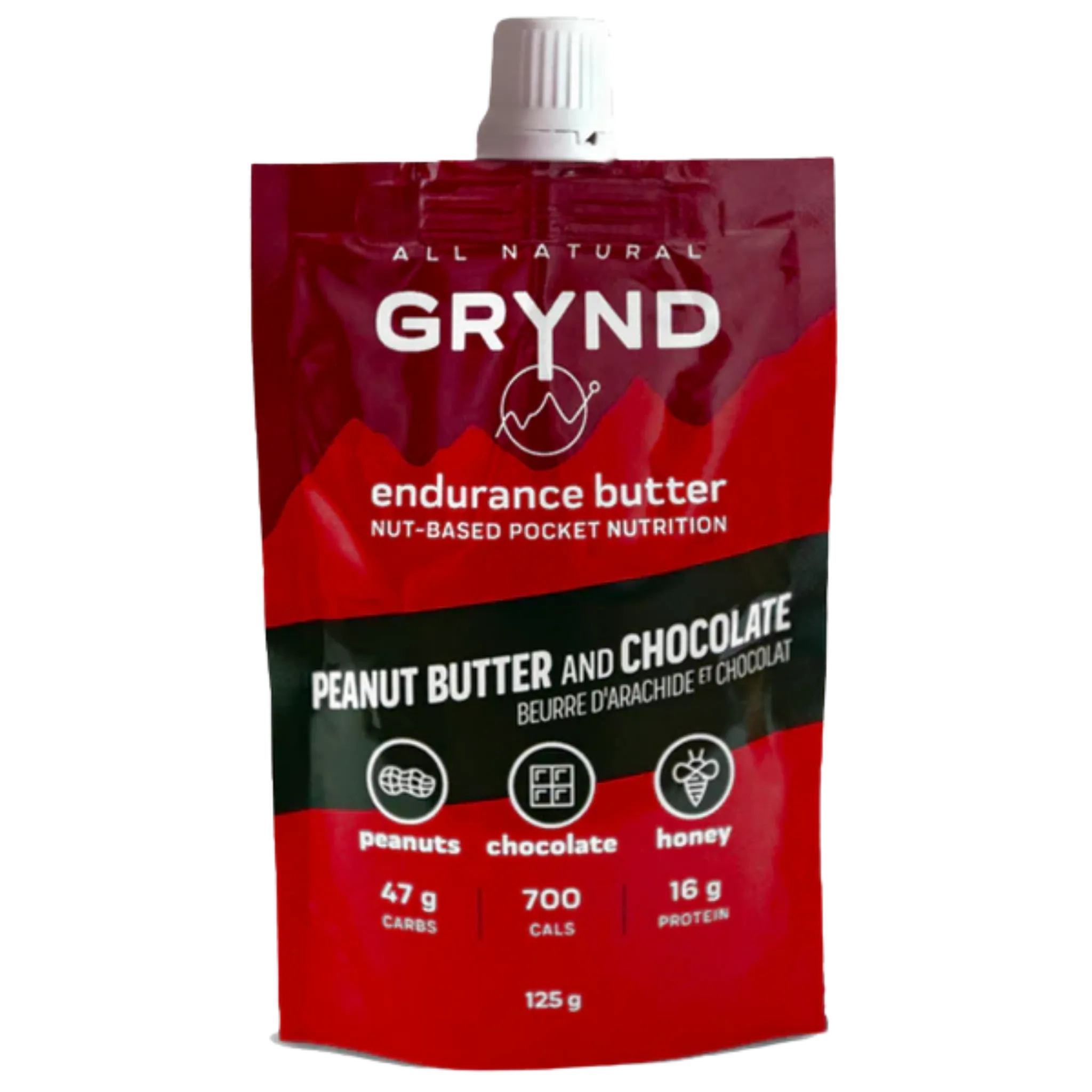 GRYND - All Natural Endurance Butter Peanut Butter Chocolate  (125g Packs x 3) $19.75