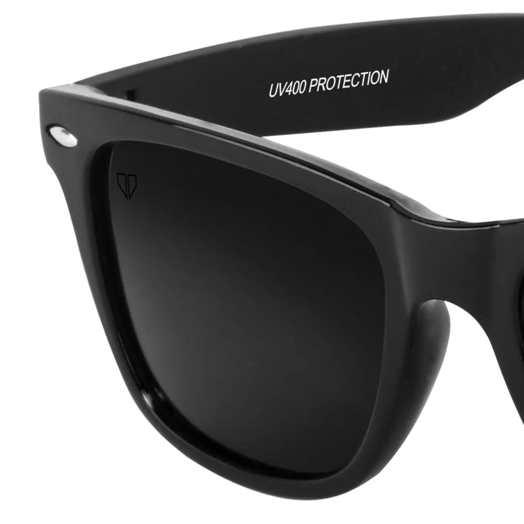 Issac UV Protected Wayfarer Unisex Sunglass (Black)