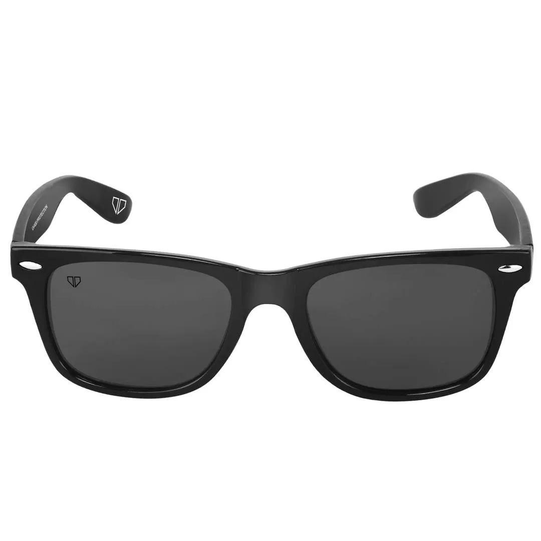 Issac UV Protected Wayfarer Unisex Sunglass (Black)