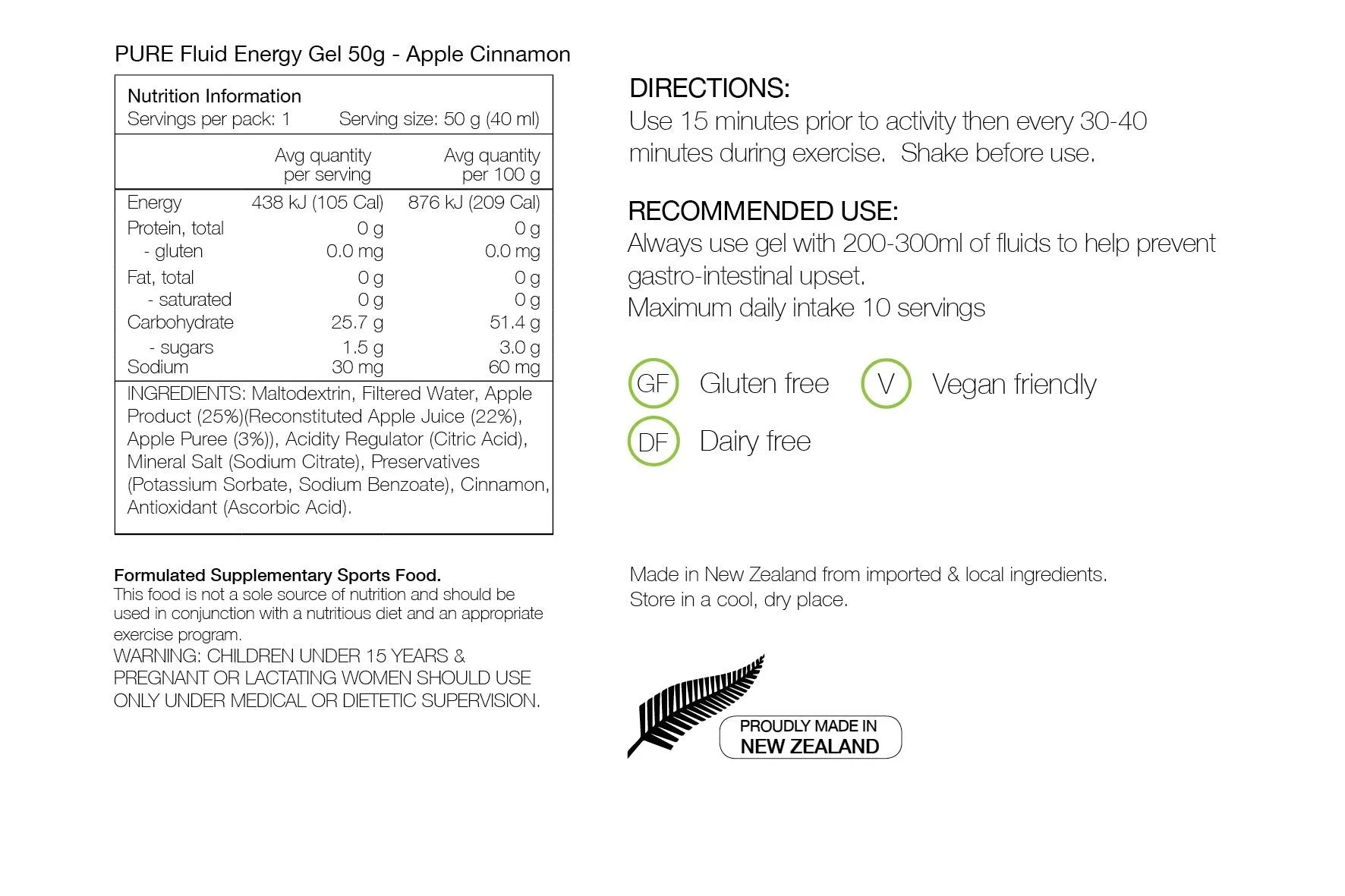 PURE Fluid Energy Gels 50g