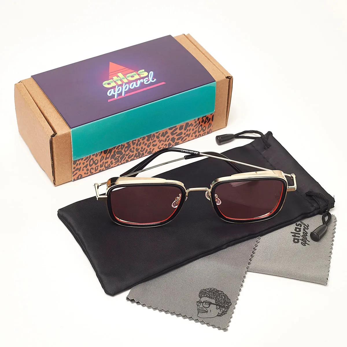 STARK (Size 50) UV-Protected Square Tinted Unisex Sunglasses